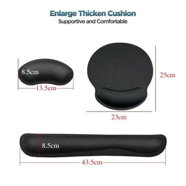 cn-11134207-7r98o-lqt1nxzalqute3.webp 2PCS Wrist Rest Pad Keyboard Pad Mousepads Ergonomic Support Pad Comfortable Relief Non Slip For PC Computer Laptop