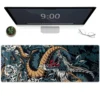 Large Dragon Pattern Mouse Pad with Stitched Edges  Extended Gaming Mousepads  Anti Slip Base Desk Mat 80   90   100   120cm