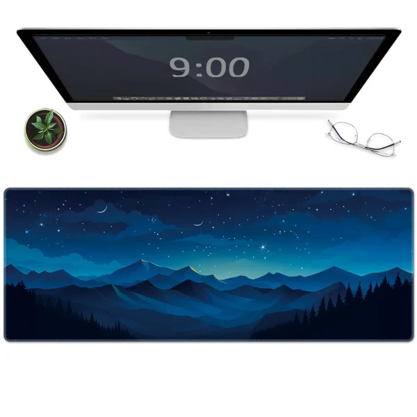cn-11134207-7r98o-lrd74h1raajh06.webp Starry Night Sky Design Mousepads Large Mountain Mouse Pad with Non Slip Rubber Base 80x30 90x40 100x50 120x60cm