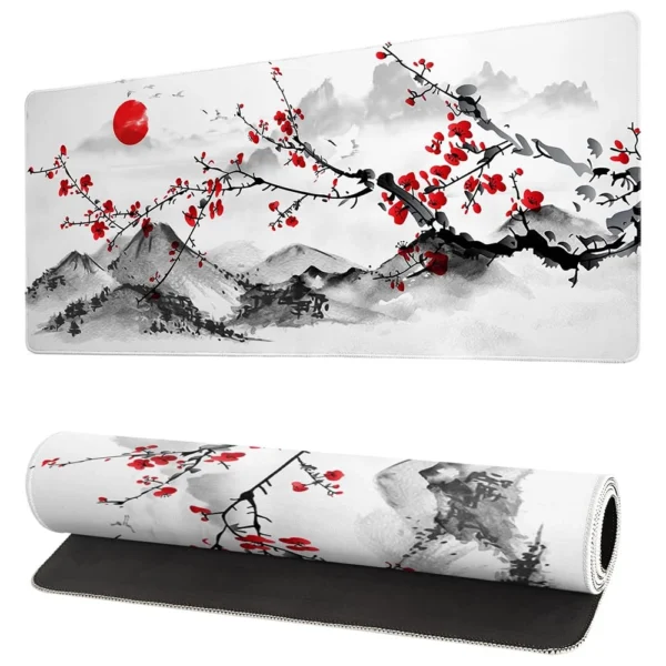 cn-11134207-7r98o-lrs88hk40vdpd0.webp Japanese Cherry Blossom Mouse Pad Large Keyboard Mousepads with Stitched Edges For Home Office 80x30 90x40 100x50cm