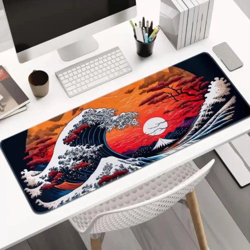 cn-11134207-7r98o-lrs88hk4rk65e7.webp Japanese Sea Waves Mouse Pad Large Gaming Mousepads with Non Slip Rubber Base Keyboard Pad 80x30 90x40 100x50cm