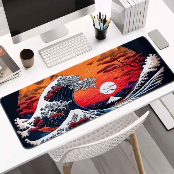 cn-11134207-7r98o-lrs88hk4rk65e7.webp Japanese Sea Waves Mouse Pad Large Gaming Mousepads with Non Slip Rubber Base Keyboard Pad 80x30 90x40 100x50cm