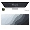 Large Gaming Mouse Pad Black White Background Pattern Mouse Mat Non Slip Rubber Base Desk Mat with Stitched Edges