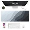 Large Gaming Mouse Pad Black White Background Pattern Mouse Mat Non Slip Rubber Base Desk Mat with Stitched Edges