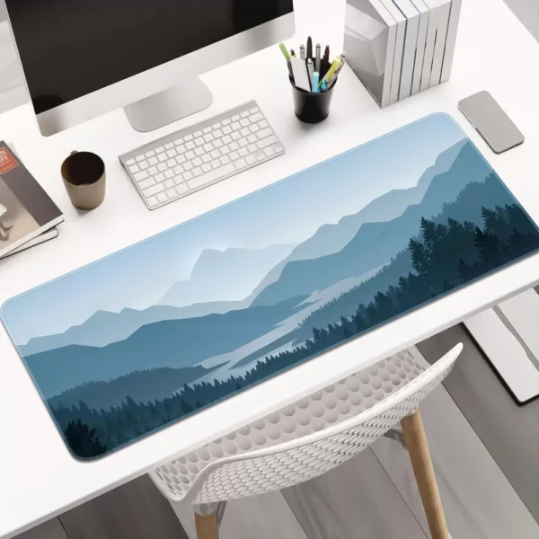 Forest Mountain Mouse Pad Large Gaming Mousepads with Stitched Edge Desk Mat For Home Office Laptop Computer