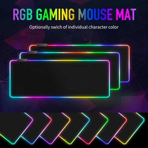 cn-11134207-7r98o-lx23b9pcxwlh7d.webp Large RGB Gaming Mousepads 14 Light Modes 4mm Thicken Soft LED Mouse Pad Anti Slip Keyboard Mat with Box 80x30 90x40cm