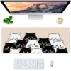 Large Cute Manny Cat Pattern Mouse Pad  Anti Slip Rubber Mousepads  Premium Textured Mouse Mat For Women Men Computer