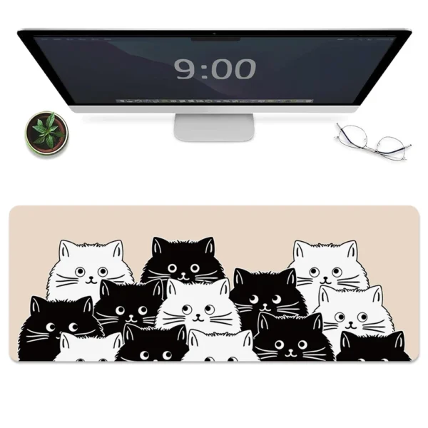 Large Cute Manny Cat Pattern Mouse Pad  Anti Slip Rubber Mousepads  Premium Textured Mouse Mat For Women Men Computer
