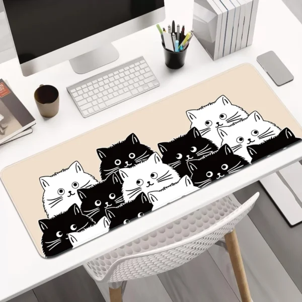 Large Cute Manny Cat Pattern Mouse Pad  Anti Slip Rubber Mousepads  Premium Textured Mouse Mat For Women Men Computer