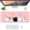 cn-11134207-7r98o-ly6dmw9ukwiqbe.webp Extended Large Pink Cute Kittens Cat Gaming Mouse Pad Non Slip Rubber Base Mousepad with Stitched Edges Desk Pad