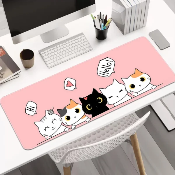 cn-11134207-7r98o-ly6dmwgsaquraa.webp Extended Large Pink Cute Kittens Cat Gaming Mouse Pad Non Slip Rubber Base Mousepad with Stitched Edges Desk Pad