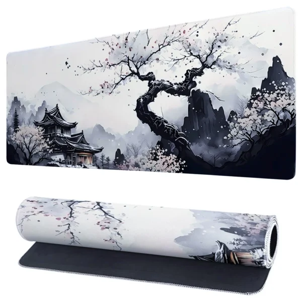 cn-11134207-7ras8-m5ba1qt33s4h90.webp Japanese Sakura Gaming Mouse Pad Non Slip Rubber Base with Stitched Edges Mousepad For Home Office Desk Mat