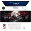 Lunar Eclipse Gaming Mouse Pad  Ink Style Scenic Mounta Gaming Mousepads with Stitched Edges Desk Mat 80   90   100cm