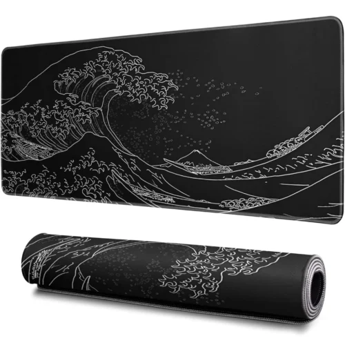cn-11134207-7ras8-mdaemch43cm45d.webp Large Gaming Mouse Pad Japan Black Sea Wave Mousepads With Non Slip Rubber Base Mouse Mat 100x50 90x40 80x30cm