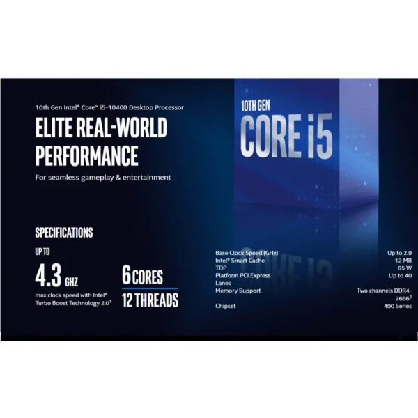 my-11134207-820lc-mmeyfncip1xk5c.webp Intel Core I5 10400 Processor Socket LGA1200 3 Months Warranty