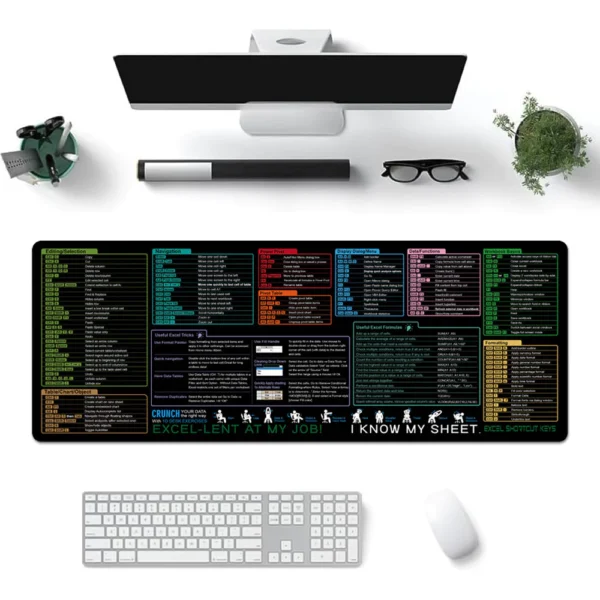 sg-11134201-7rep1-m8x6x31xfr1e07.webp Excel Shortcut Keys Mouse Pad Extended Large Office Spreadsheet Gaming Mousepads 80x30cm 90x40cm 100x50cm 120x60cm